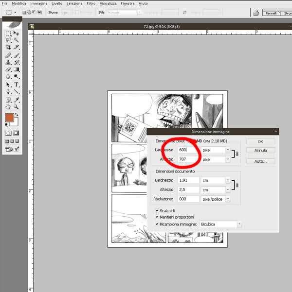 ridimensionare una immagine con Photoshop - 2